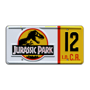 Jurassic Park | 1993 Jeep Wrangler Sahara #12 | Jurassic Park #12 | Metal Stamped Replica Prop License Plate