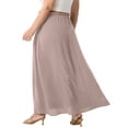 thumbnail image 5 of Cueply Women's Plus Size Maxi Skirt Elastic Tie Front Long A-line Flowy High Waist DrawstringSkirts with Pockets for Women, 5 of 9