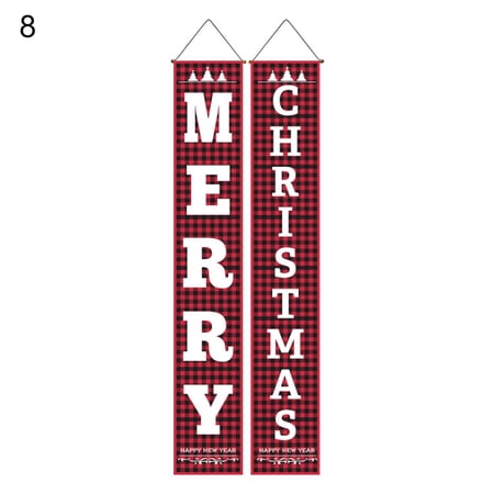 ActFu 1Pair Curtain Couplet Attractive Cartoon Pattern Vibrant Color Nutcracker Pattern Christmas Hanging Banner for Home