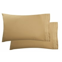 1800 Thread Count Egyptian Quality Super Soft Wrinkle Free 2-Piece Pillowcases- King Size-Gold