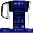 thumbnail image 3 of Brita 10 Cup Large Plastic Water Filter Pitcher, Black, BPA Free with 1 Elite Brita Filter, 3 of 10