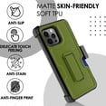 thumbnail image 2 of DALUX Card Holster Kickstand Holster Hybrid Phone Case Cover Compatible with Iphone 15 Pro - 6.1 inch (2023) - Solid Olive Green, 2 of 3