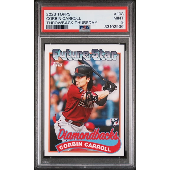 Collectible PSA 9 MINT Corbin Carroll 2023 Topps Throwback #108 Rookie Card Limited Edition