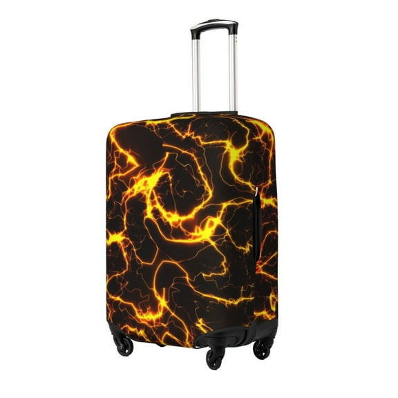 Hirioo Orange Lightning for Elasticity Suitcase Cover (No luggage Included) Durable Luggage Protector Fits 18-32 Inch Luggage-Large