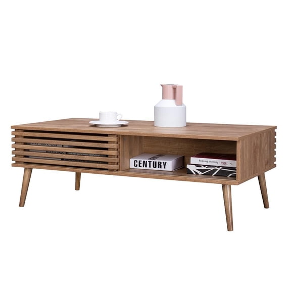 Mesa de Centro Top Living con Puertas Corredizas Café