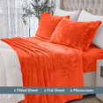 thumbnail image 3 of Juego de sábanas Elegant Comfort Velvet Frannel Queen Orange, 4 piezas, 3 of 9