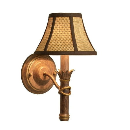 Aztec Sconce - Aztec Lighting Island Gold Wall Sconce with Wicker Shade