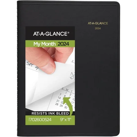 At-A-Glance 2024 Monthly Planner, 9" X 11", Large, 15 Months, Black