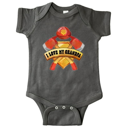 

Inktastic I Love My Grandpa- Firefighter Axes Badge Helmet Gift Baby Boy or Baby Girl Bodysuit