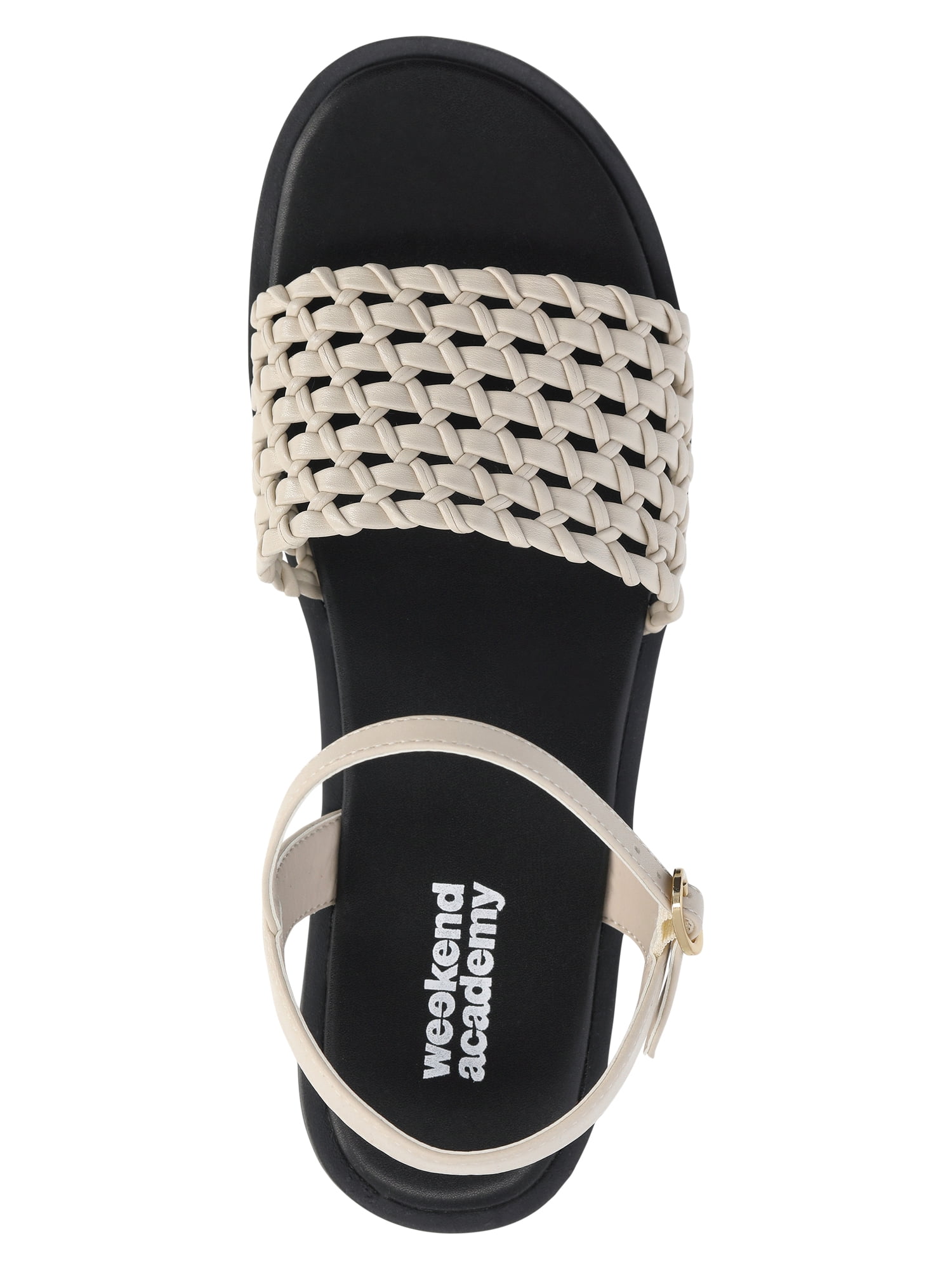 Weekend Academy Girls Faux Leather Woven Sandals
