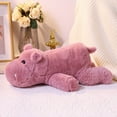 thumbnail image 6 of XUYAN Weighted Stuffed Animals for Kids Soft Hippo Stuffed Animal 17.7" 2.2lbs Small Cuddly Weighted Hippo Plush for Comfort, Gifts for Kids & Adults Christmas, Birthdays, Valentines, 6 of 9