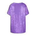 thumbnail image 5 of HAiming Women's Plus Size Sequin Tops Casual Sparkly Glitter Short Sleeve V Neck Loose T Shirts Plus Size Party Blouse, 5 of 5