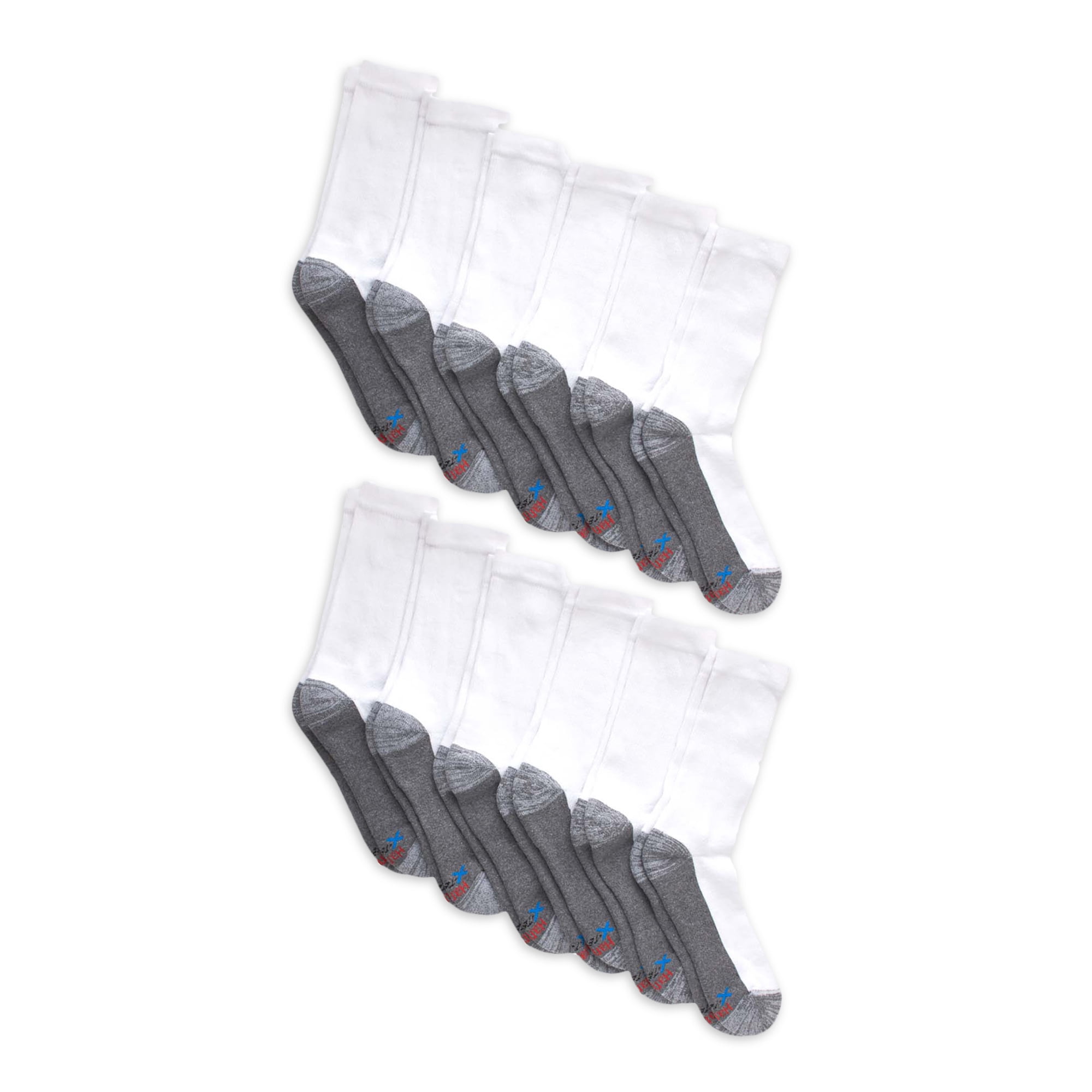 Hanes Men's X-Temp Cushioned with Arch & Vent Crew Socks, 12-pack