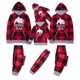 thumbnail image 5 of Conjunto de pijama navideño a cuadros rojos para mujer con capucha y pantalones holgados con cintura elástica para noches acogedoras, 5 of 8