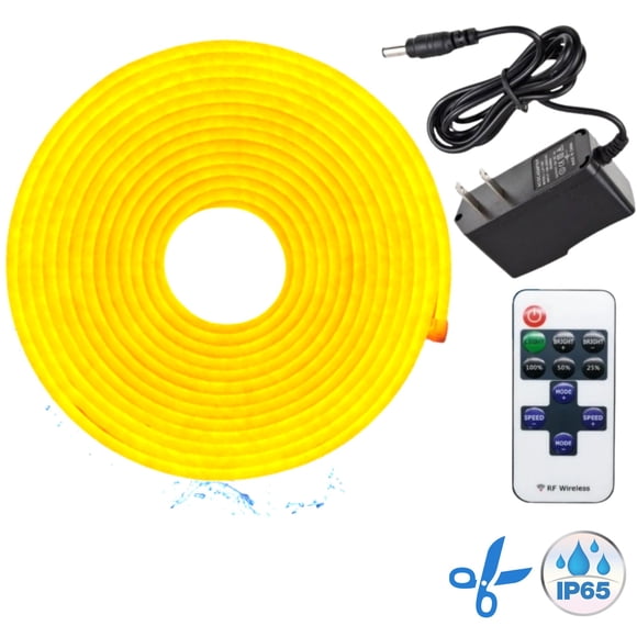 Tira LED NEÓN FLEXIBLE UNICOLOR DOSYU 5 METROS con CONTROL REMOTO e impermeable