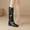 Black, variant on BRGZLK Fold Over Knee High Boots for Womens Wide Calf Chunky Heel Low Heel Pointed Toe Dress Tall Boots Autumn Winter Slouchy Boot 2026 Brown 40