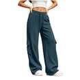 thumbnail image 6 of Jaunzuar Workout Pants Women Elastic Waist Drawstring Cargo Pants Gym Hiking Athletic Pants with Pockets XL, 6 of 9