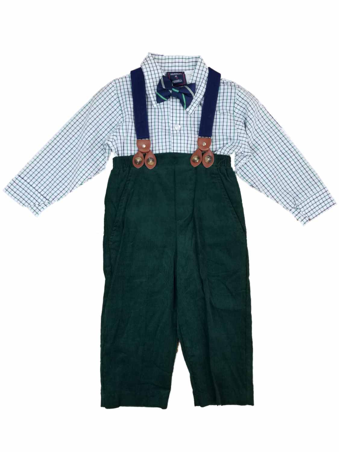 24m Infant Boys TFW $44 4pc Purple & Chambray Suit w/ Suspenders Size 3/6m 