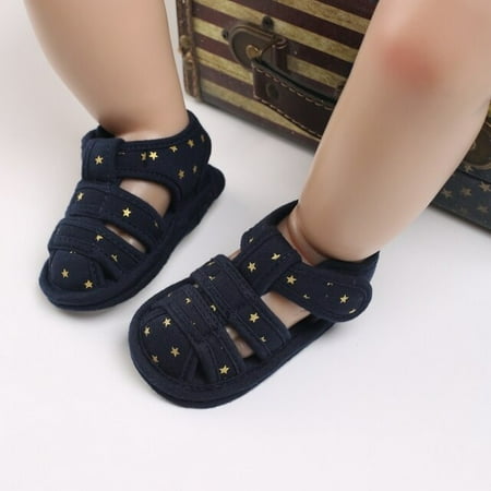 

2021 NEW 0-18Months Kids Newborn Baby Boys Fashion Summer Soft Crib Shoes First Walker Anti Slip Sandals Shoes Soft Sole