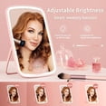 thumbnail image 3 of Jordan&Judy Makeup Vanity Mirror with 42 Led Lights, 9.5in Touch Control with Brightness Adjustable, 3 Color Lighting,USB Rechargeable 2400mA Batteries Portable Travel Mirror (Pink), 3 of 7