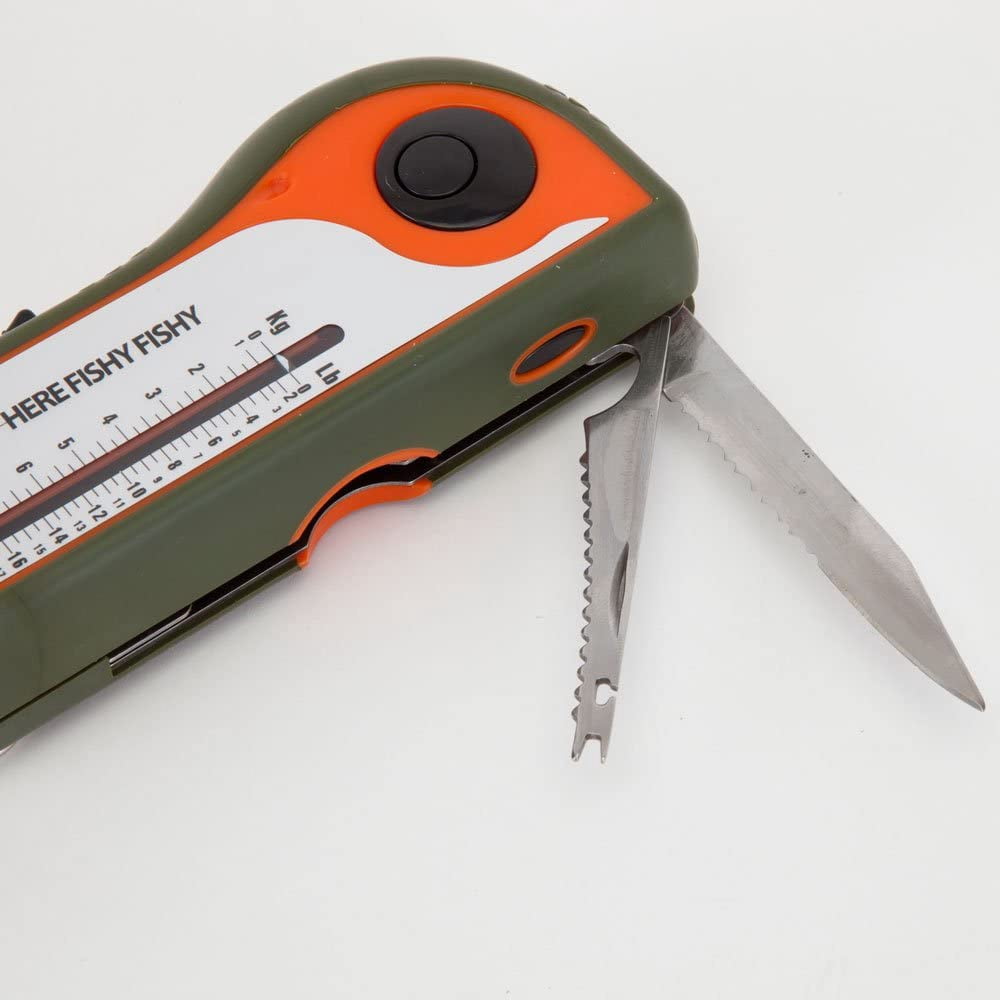 Bits & Pieces Deluxe 8-in-1 Fishing Tool – Scale, Knife & LED Light