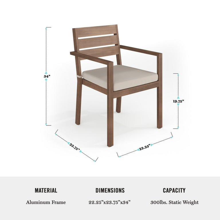 Martha Stewart Indoor-Outdoor Stackable Patio Dining Armchair with