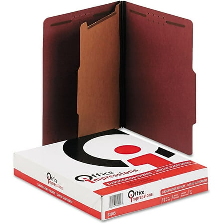 Office Impressions Pressboard Classification Letter Folders, 10-Pack