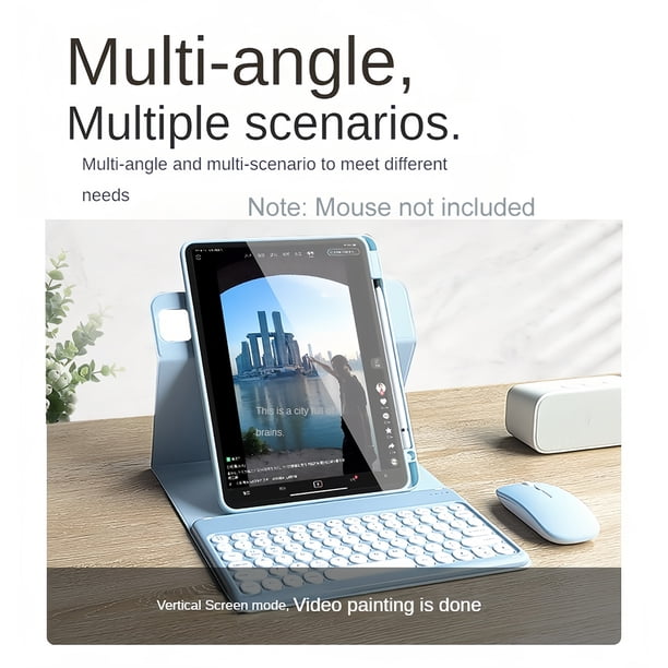 Caso Rotante Magnético Caso retactable Multi Angle Multi Escena Fuerte Adsorció Magnética Teclado Extraiible Lattería de Batería Larga
