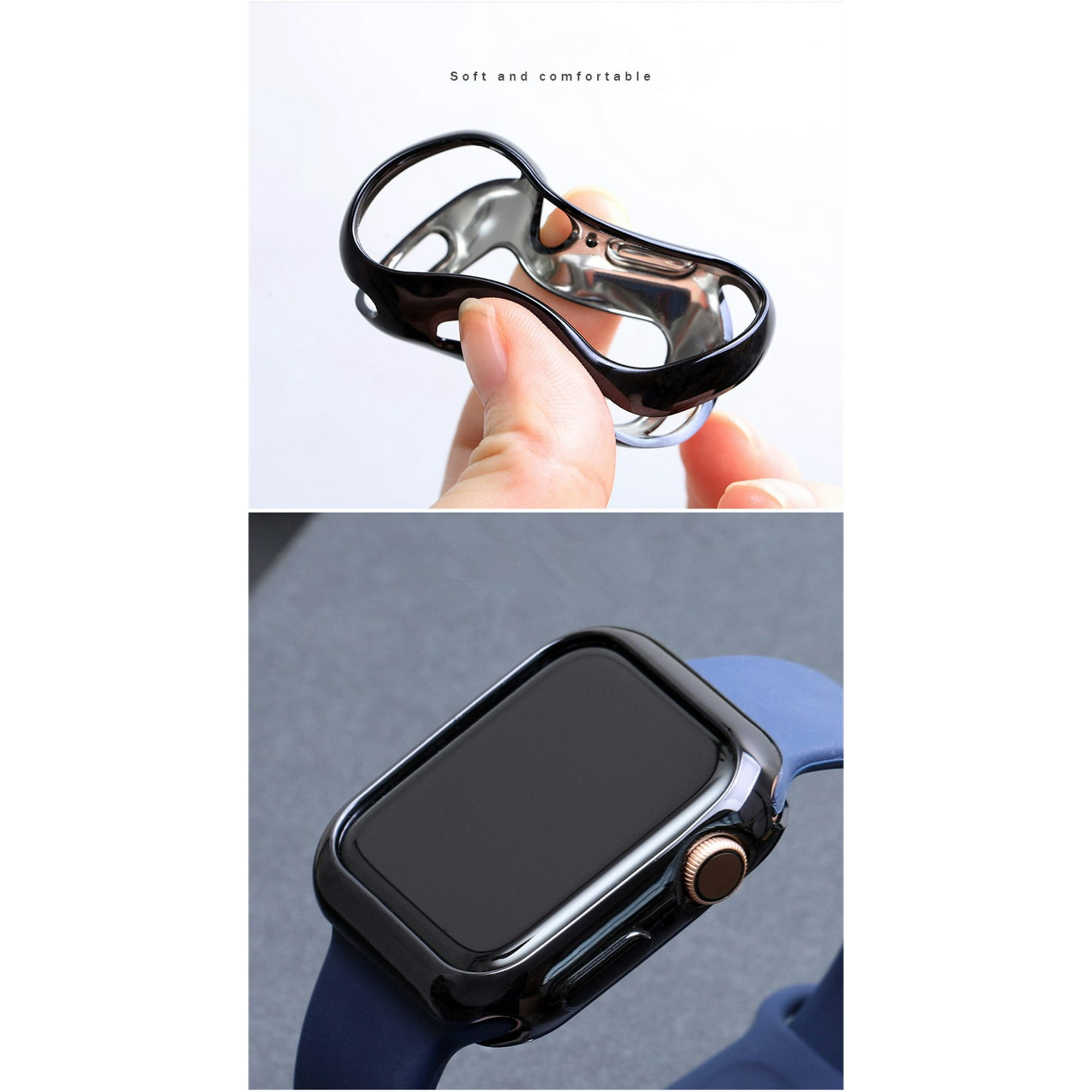 Leixiuer 2 Pack Compatible Iwatch Apple Watch Edge Case 44mm 40mm 42mm 38mm 41mm 45mm Series Se 6 5 4 7 3 2 1 no Screen Protector Soft Tpu Shockpro