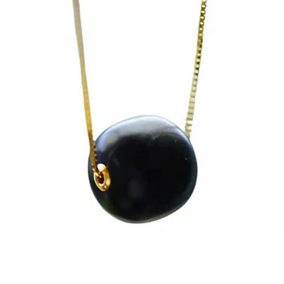 GKNET 1 Pc Certified Black Natural Bead Necklacea Jade Jadeite Pendant Circle 458786-Black