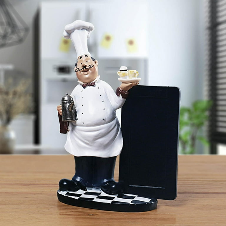 Decorative Chef Figurine Board Kitchen for Collectible Welcome Message Decor