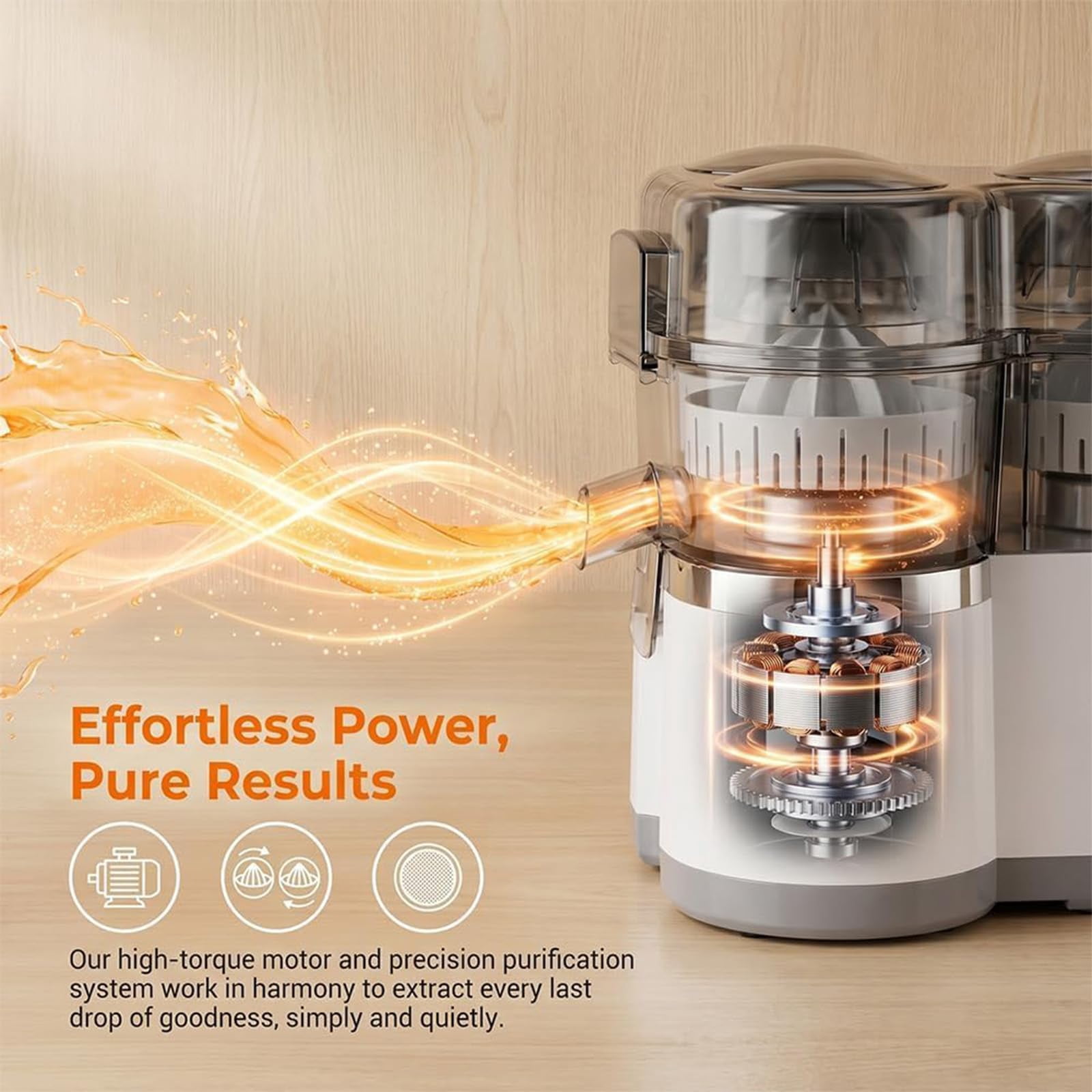 Dual-Head Automatic Citrus Juicer, 18000RPM Electric Lemon Squeezer, Electric Orange Juicer Machine with Built-in Cutter and Cleaning Brush, 1-Button Orange Lemon Lime Squeezer for Kitchen