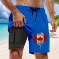 thumbnail image 2 of Board Shorts Male Summer Shorts Printed Double Inner Layer Beach Pants With Pocket Short De Plage Homme Blue XXL, 2 of 4