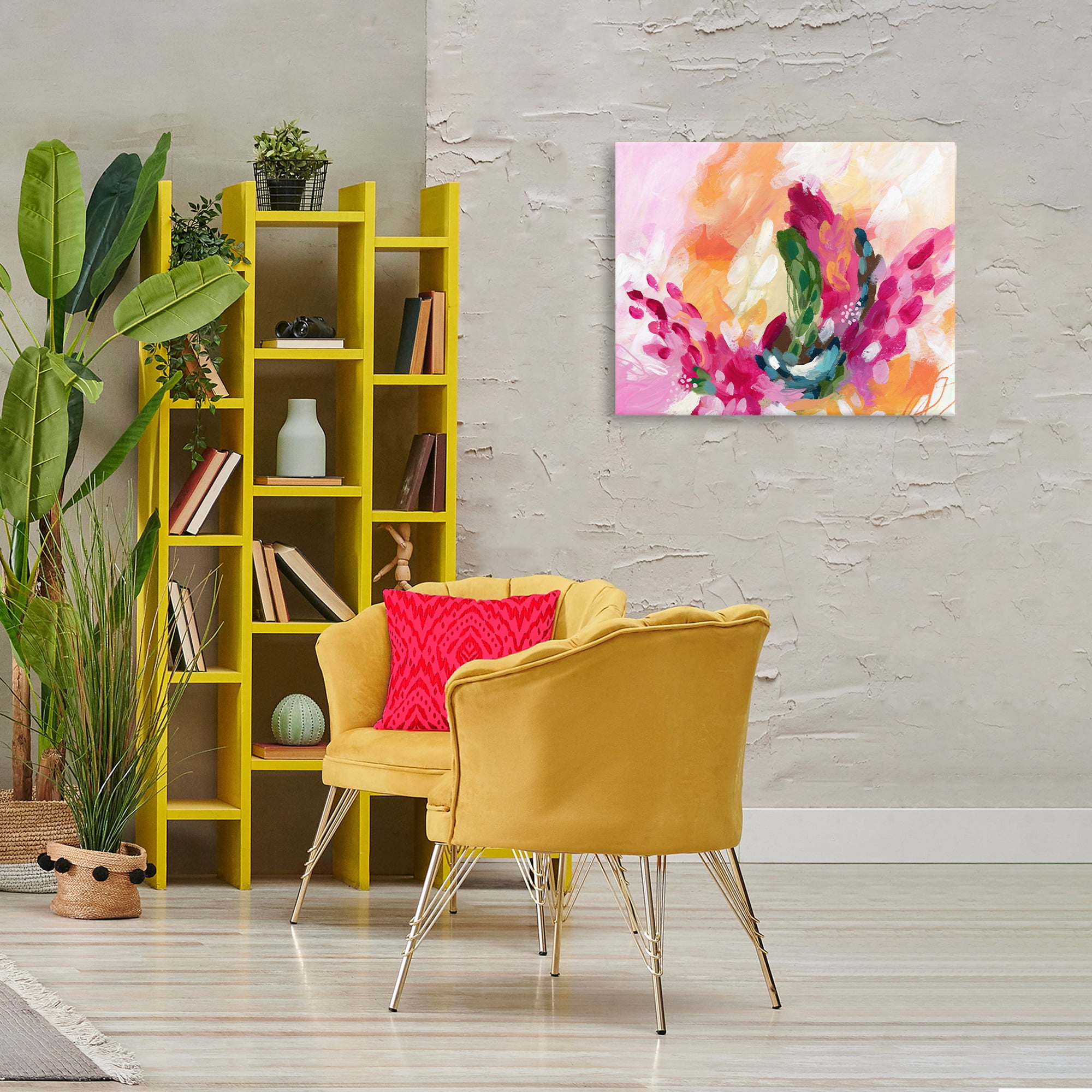 Stupell Industries Tropical Punch Abstraction Abstract Painting Gallery Wrapped Canvas Art Print Wall Art, 30 x 24