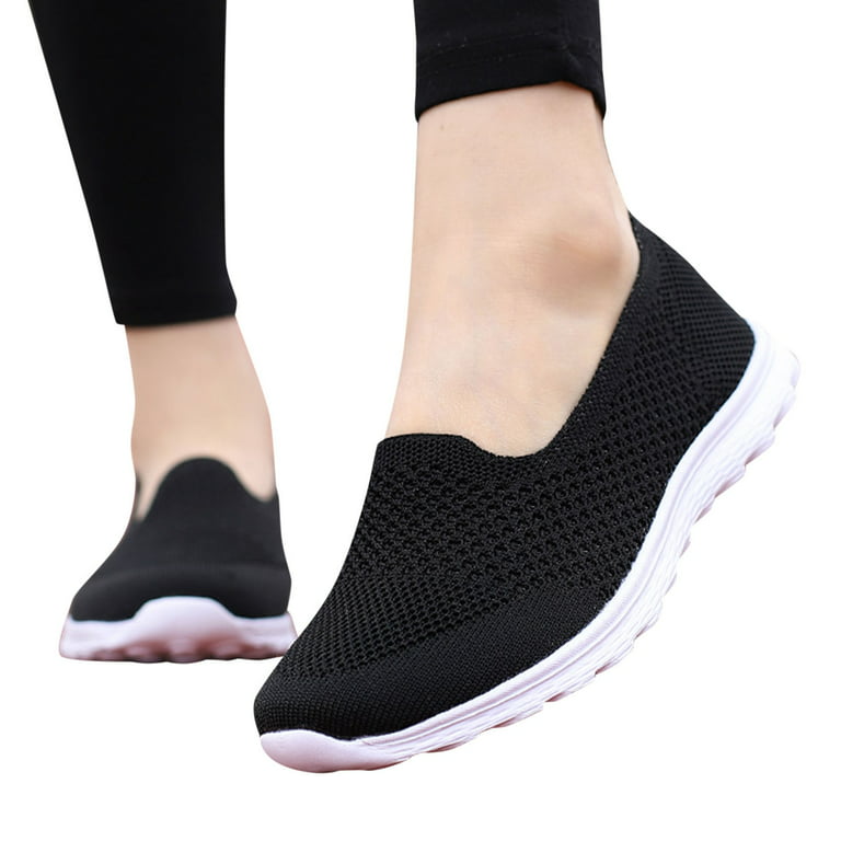 Quealent Women'S Walking Shoes Womens Running Shoes Ultra Lightweight  Breathable Walking Shoes Fashion Sneakers Mesh Workout Casual Sports  Shoes,Black 8.5 