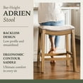 thumbnail image 2 of Open Box Maven Lane Adrien Saddle Backless Bar Stool, Natural, Bar Height, 2 of 6