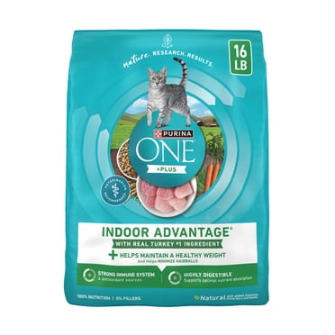 [Multiple Sizes] Purina ONE Hairball, Weight Control, Indoor, Natural Dry Cat Food, Indoor Advantage