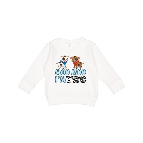 Inktastic Moo Moo I'm 2 with Cute Holstein Cows Toddler Sweatshirt