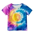 thumbnail image 3 of Tisuna Pullover Tops For Boys Child Tie Dye 3D Print Short Sleeve Crew Neck Shirt Comfortable Soft Kids Summer T Shirt Dark Blue Size 6-7 Years, 3 of 3