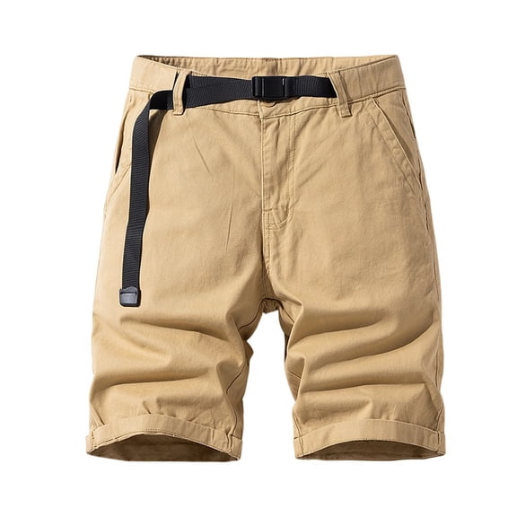 hotojiny Men's Hiking Shorts Breathable Work Outdoor Shorts with Pockets Comfort Fit Cotton Fishing Travel Golf Shorts with Belts