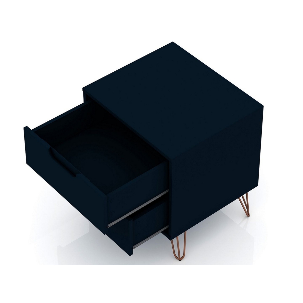 Rockefeller 2.0 Mid-Century- Modern Nightstand with 2-Drawer in Tatiana Midnight Blue - image 3 of 5