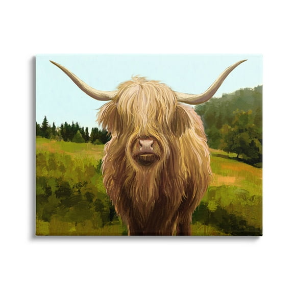 Stupell Industries Country Highland Cattle Grazing Painting Gallery Wrapped Canvas Print Wall Art, Design by Ziwei Li