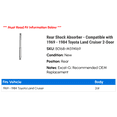 thumbnail image 2 of Rear Shock Absorber - Compatible with 1969 - 1984 Toyota Land Cruiser 2-Door 1970 1971 1972 1973 1974 1975 1976 1977 1978 1979 1980 1981 1982 1983, 2 of 2