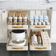 thumbnail image 2 of Garvee Slide Out Under Sink Cabinet Organizer, Adhesive Stainless Steel Slide Out Pantry Shelves, Drainage Tray Rack Pull Out Cabinet Organizer for Bathroom Kitchen, 2 of 7