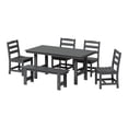 thumbnail image 2 of WestinTrends Ashore 6-Piece Outdoor HDPE Rectangular Patio Dining Table Set with Bench, Gray, 2 of 12