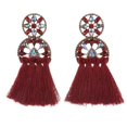 thumbnail image 1 of Pendientes llamativos de boda para mujer, pendientes colgantes de cristal con diseño floral a la moda J--rojo-Código de modelo 8643 rojo, 1 of 5