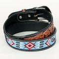 thumbnail image 2 of Bar H Equine Hand Carved Western Leather Belt Men Women Beaded Large, 2 of 2