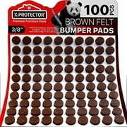 Cabinet Door Bumpers X-Protector .. 100 PCS  Small .. Felt Pads 3/8  .. Ideal Brown Felt Bumpers ..  Self-Adhesive Thick Felt .. Dots  Bumper Pads .. to Protect Glass & .. Other Surfac