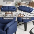 thumbnail image 4 of CGDYCF 89'' Convertible Futon Sofa Bed with Adjustable Backrest & Armrests, Linen Sleeper Couch with 2 Pillows, Modern Loveseat for Living Room, Blue-Linen, 4 of 9