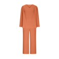 thumbnail image 3 of Leisure V Neck Pullover With Long Sleeves And Pocket Trousers Multicolor Women's Suit Pantsuits for Women Work Casual Womens plus Size Jumpsuits And Rompers Pant Suits for Women Dressy Wedding Guest, 3 of 5